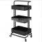 Wholesale layered storage rack Multi function movable cart Universal wheel storage rack in living room kitchen and toilet