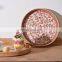 Vietnam Supplier Ottoman rattan serving tray with shell decorative base, tray for coffee table fruit tray basket