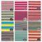 A large number of stock knitted cotton spandex striped T-shirt fabric is supplied all year round