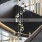 Modern villa long led stair spiral brass crystal chandelier high ceiling pendant light staircase chandelier
