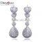 Fashion Valentine Gift Cubic Zirconia White Gold Heart Shape Drop Earrings Woman