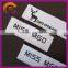 2015 Hot Sale Garment Label Weaving Printing Sticker Clothing Woven Label