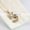 2015 simple design gold filled number five pendant necklace