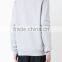 China wholesales zip detail mens plain heather grey pullover sweatshirt without hood