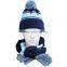 winter hat knitted beanies cap and scarf attached