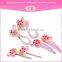 best design lovely pink cat resin pins nylon elastic hair band girls hair accessories for kids