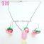 China manufacturer no harm resin strawberry cup earring chain pendant necklace