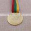 Custom high quality shiny sports gold medals / award medals with ribbon