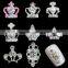 3D Nail Art Rhinestone Decorations White & Pink Colors Crown Bowknot & Love pattern Alloy Nail Art For Glitter Manicure Tools