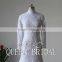 Real Sample Appliqued Lace Long Sleeve High Neck Muslim Hijab Wedding Dress