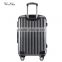 Satin black zipper closure lightweight travel luggage
