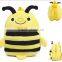 Kids school backpack plush toy yellow Bee backpack,kids backpack 2016