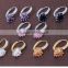 A Level Quality Earrings Ornament Heart Shape Zircon Piercing Thin Stones Two Gold Silver Plated Ear Clip Earrings For Women