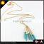 5 Turquoise Spiker Stone Pendant 18K Gold Necklace Multi Stone Tassel Pendant Necklace