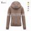 customized plain slim fit thick fleece zip up hoodies women