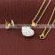 Charming wedding jewelry gold thin chain cz diamonds rolling heart shaped jewelry set