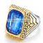 gold silver plated vintage surgical stainless steel gemstone ring