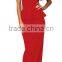 Women's Drop Shoulder Glamorous Peplum Maxi Dress