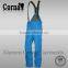 Fashonable winter blue soft polyester warm keeping man elastic belt ski pants multi pocket pants