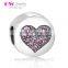 X123I Rhodium S925 Engraved LUCK College Team Wholesale Initital Good Luck Charms