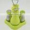 Glass Oil Vinegar Salt Pepper Set Cruet Set With Plastic Coating and Stand
