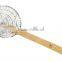stainless steel wire mesh strainer with bamboo handle