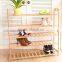 5 tier non-slip wood frame shoe rack