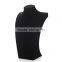 Black velvet wood neck stand jewelry display
