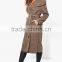 Oversized Shawl Collar Belted Ladies Latest Long Coat Design For Women