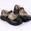 Juqian customize high quality matte black leather kids pu student school shoes