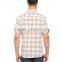 Beige check Buttoned Regular Short Sleeve Shirt