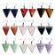 Triangle Shape Crystal Amethyst Natural Stone Drop Earrings