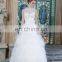 ED Illusion Button Bead Work Applique Ankle Length A-line Wedding Dress
