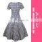 European Style High Quality Fashion Casual Tartan Short Sleeve Girl Dress