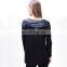Ladies Rivet Long Sleeve Cotton Blending And PU Leather Hoodies Pullover