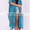 Blue Chiffon Kimono with Floral Print for women