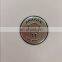 Round cap labels embossed alloy logo