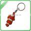 Custom printed 3D soft pvc fancy key ring/fashion design key ring