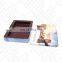 Flat rectangular empty metal choclate tin box with vac PET tray