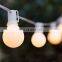 25Ft G40 Globe String Lights Incandescent Light Bulb with US Plug white black color