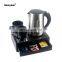 Honeyson new 1L cordless water kettle tray with drawer for hotel room