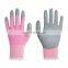 Custom Logo Work Gloves Machine Knitted Shell Black PU Gloves PU Grip Glove for Automotive Industry