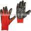 13G Red Polyester Industrial Wholesale Hand Nitrile Coated Work Gloves