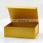 Ready stock yellow golden color magnet lid rigid foldable gift box wholesale