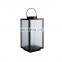 K&B Wholesale Nordic design black glass metal Christmas candle lantern with handle