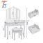 Unique Dressers Mirror Makeup Desk Dressing Table And Stool Set With Drawer