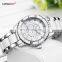 LONGBO 80303 Women Hand Watch For Girl Ceramic Pink Strap Diamond Decorate Dial Quartz Lady Watch