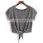 New Arrival Stylish Ladies Ring Spun Cotton Printed Custom Crop Top T-shirt