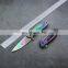 Blue peptide  Stainless Steel Outdoor Folding Pocket Survival Military Tactical Knife with Belt Clip
