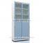 Upper Glass Swing Door Lower Tambour Door Steel Cupboard